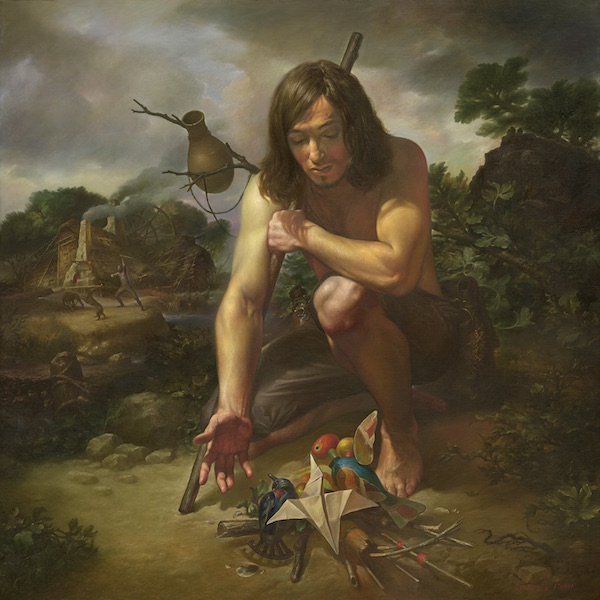 Viktor Safonkin | Talking with birds. oil on canvas, 2010, 100 x 100 cm